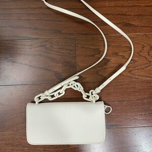 Charles & Keith White Crossbody Bag Sleek Everyday Purse Modern Minimalist